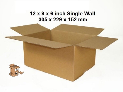 Picture of Cardboard boxes single walled A4 postal box 305x230x150mm