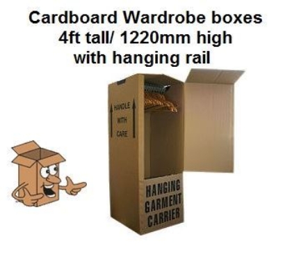 120cm tall cardboard wardrobe boxe, tall and strong removal boxes
