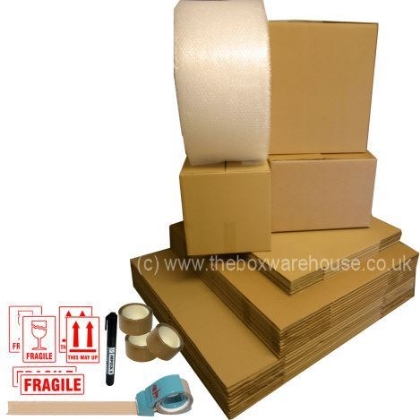 Medium house removal boxes and packaging kit