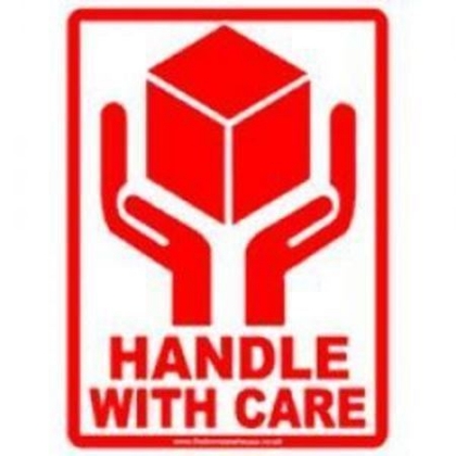 Handle with care warning stickers