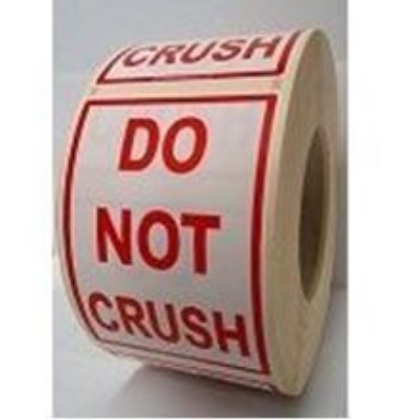 Do not crush warning labels