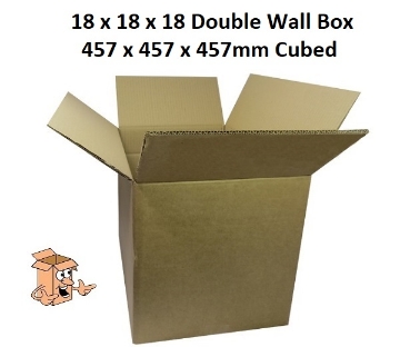 60 x 457x457x457mm/18x18x18"DOUBLE WALL/Medium SQUARE Cardboard Boxes for MOVING 
