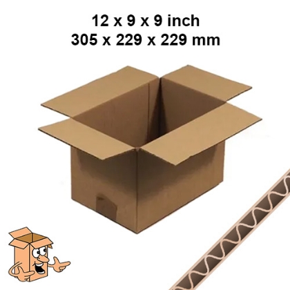 12x9x9 cardboard box single wall